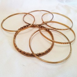 6-Bracelet Brass Bangle