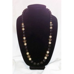 Black, silver & bronze-tone necklace
