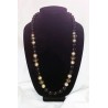 Black, silver & bronze-tone necklace