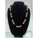 Black, pearl and gold foil necklace
