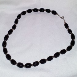 Black Pillow Stone Necklace