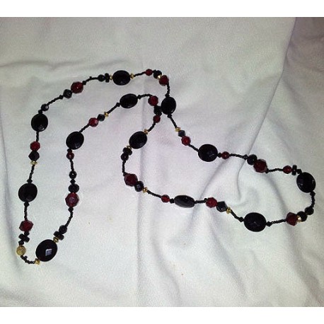 Long Mixed Cranberry Bead Fashion Necklace