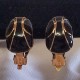 Black & Gold Cloisonné Earrings