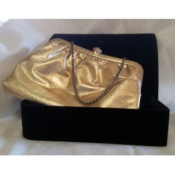 Golden Lame Evening Clutch Purse