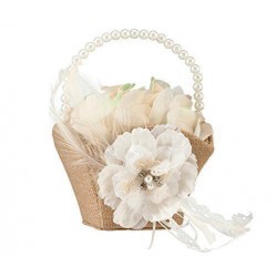 Rustic Rose Flower Girl Basket