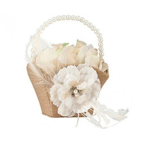 Rustic Rose Flower Girl Basket Rustic Rose Flower Girl Basket