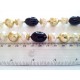 Black, pearl and gold foil necklace