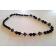 Black, silver & bronze-tone necklace