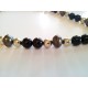 Black, silver & bronze-tone necklace