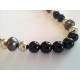 Black, silver & bronze-tone necklace