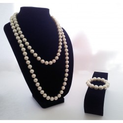 Aria Pearl Necklace with Bracelet Set