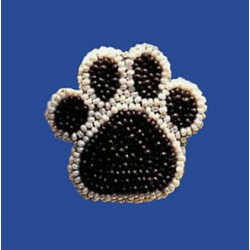 Paw Print Pin Black with Silver