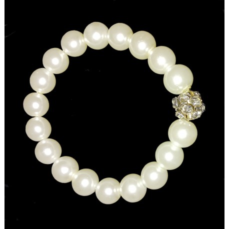 Focal Rhinestone Pearl Bracelet